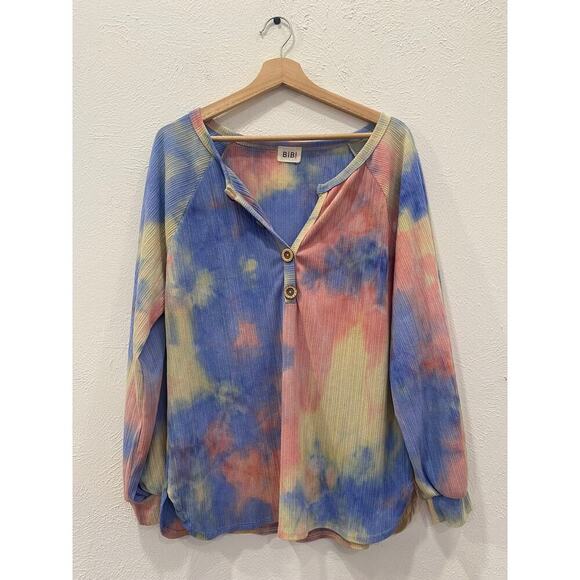 BiBi Tops - BIBI Tie Dye Lightweight Longsleeve Top No Size M/L